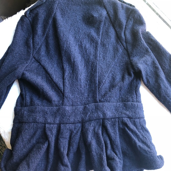 Navy wool peplum coat - Picture 5 of 5